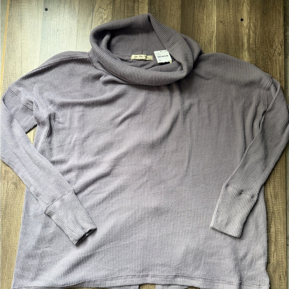 Free People NWT Soft Cozy Lavender Cowl Neck Sweater Womens Med